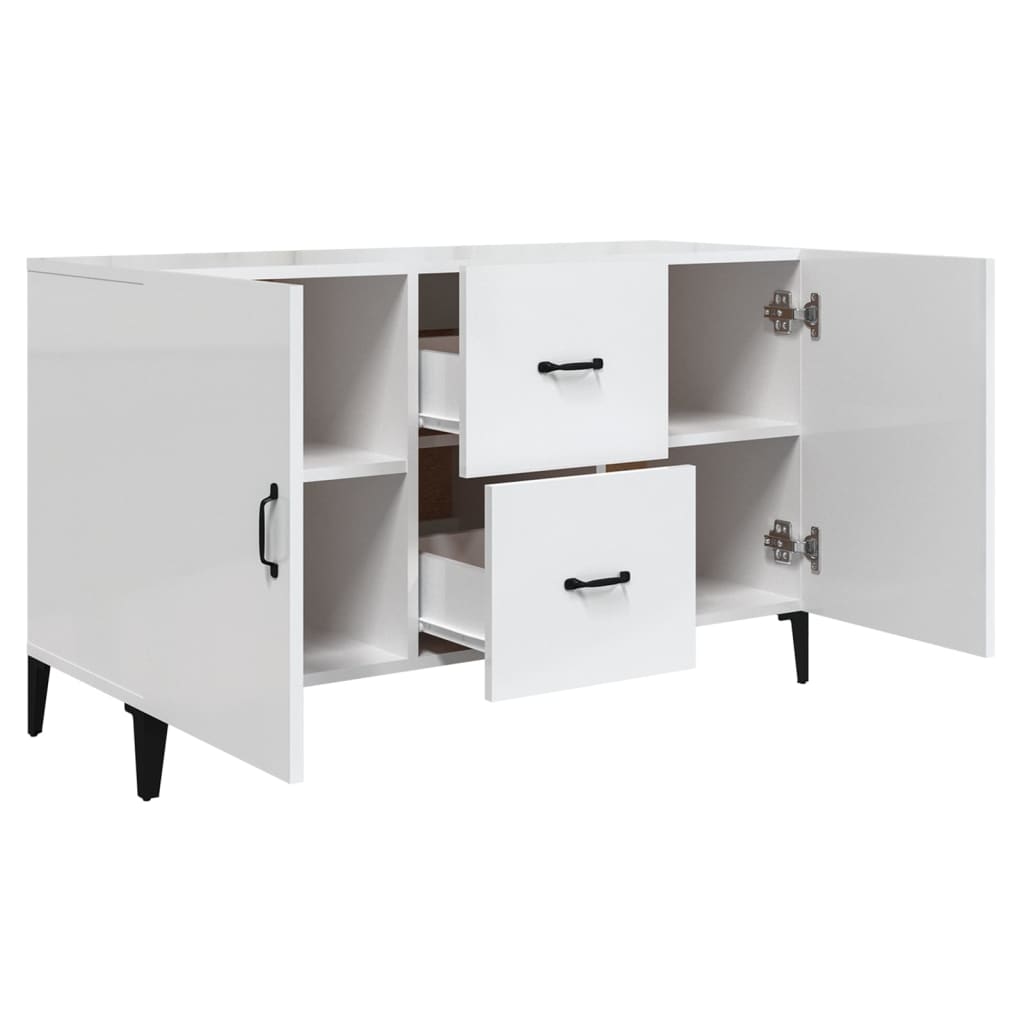 Brillantes weißes Buffet 100x36x60 cm Engineering Holz