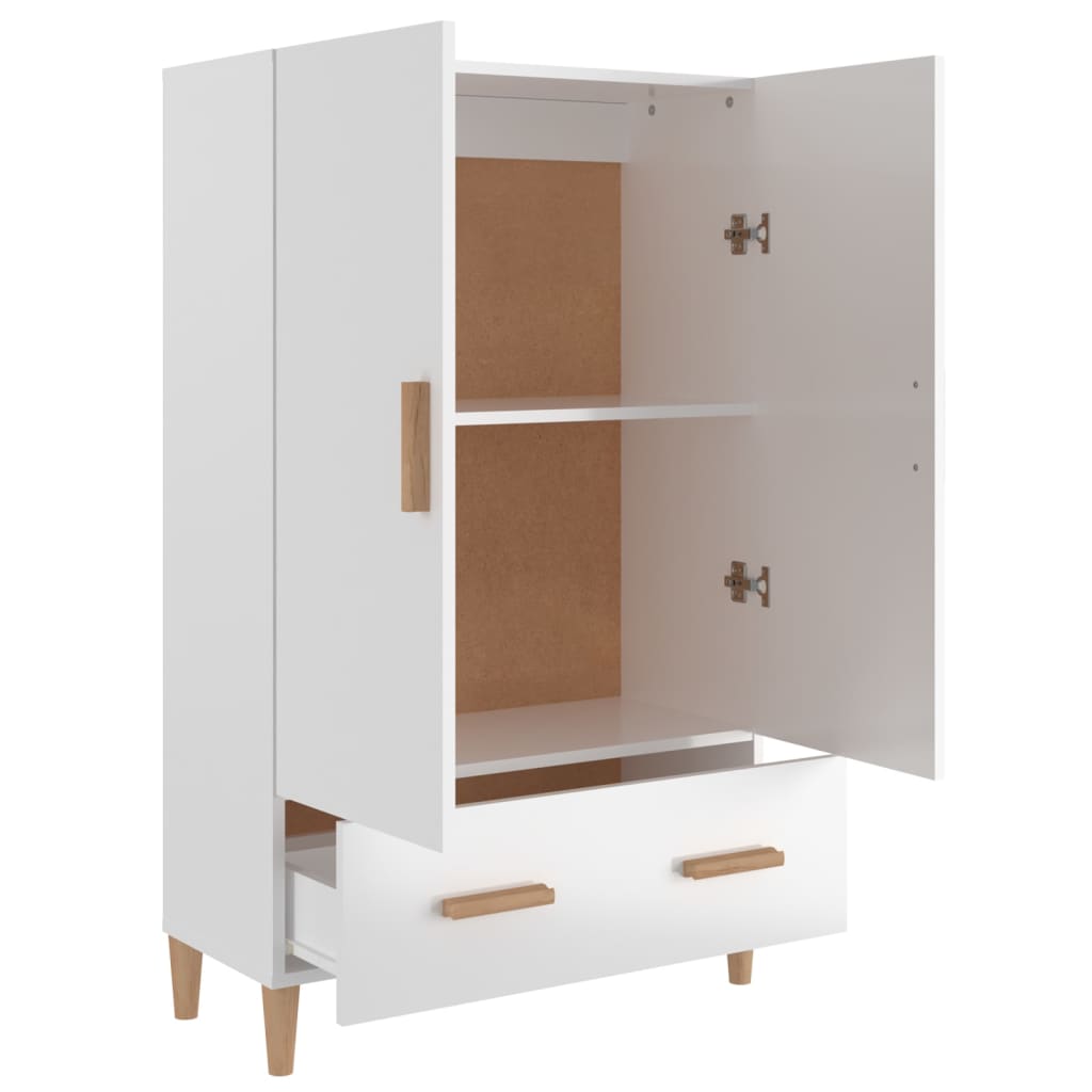 Brillantes weißes Buffet 70x31x115 cm Engineering Holz