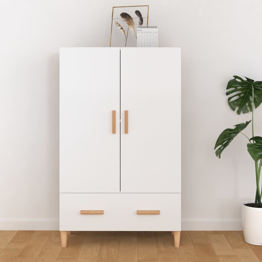 Credenza Bianco lucido 70x31x115 cm MDF