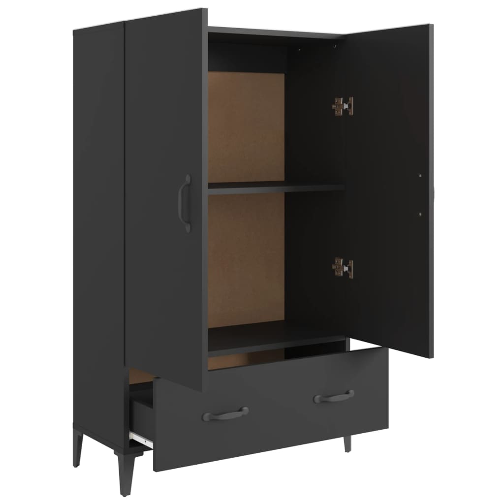 Black upper buffet 70x31x115 cm Engineering wood