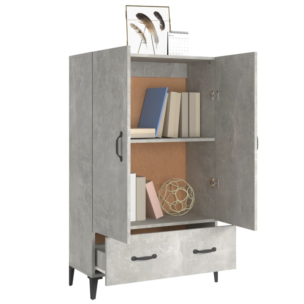 Credenza Grigio cemento 70x31x115 cm MDF