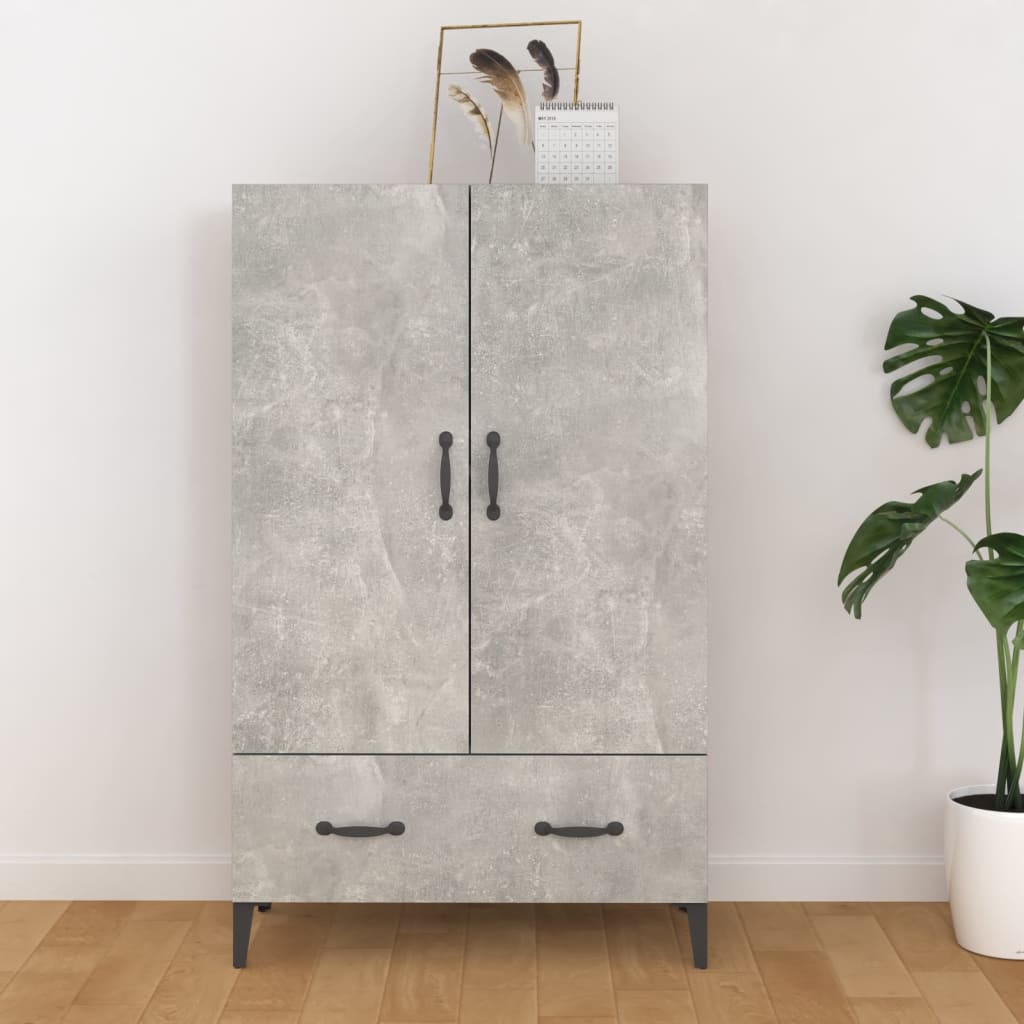 Credenza Grigio cemento 70x31x115 cm MDF