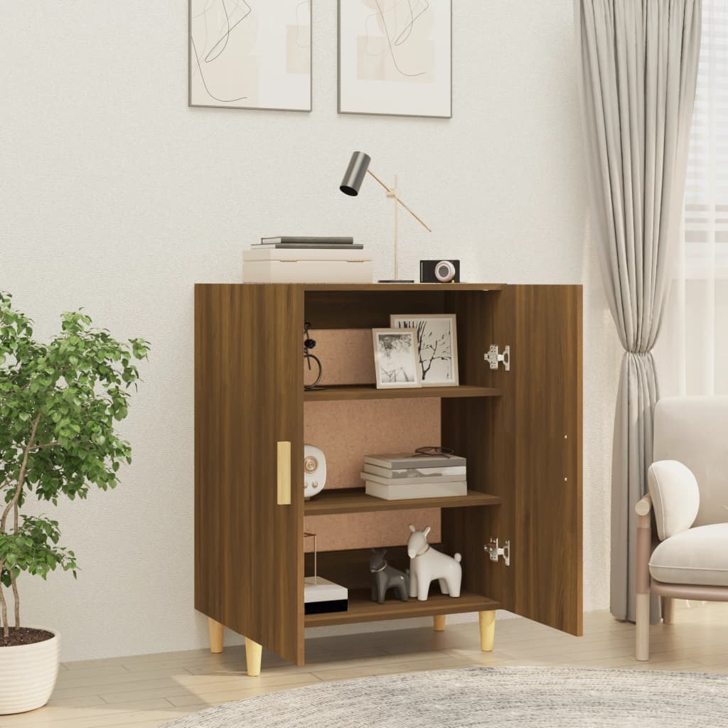 Credenza in rovere marrone 70x34x90 cm MDF