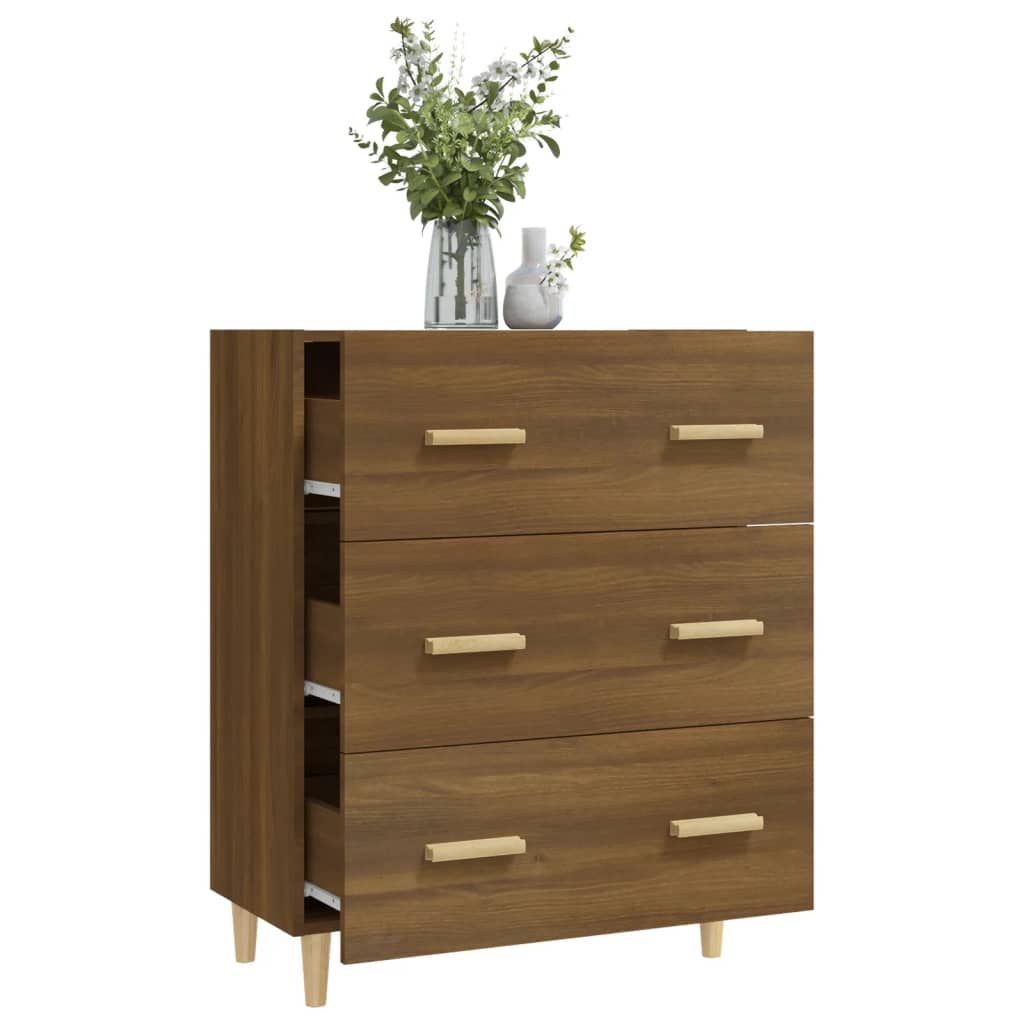 Buffet Chêne marron 70x34x90 cm Bois d'ingénierie