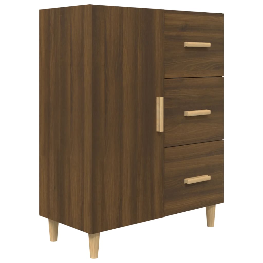 Buffet chêne marron 69,5x34x90 cm bois d'ingénierie