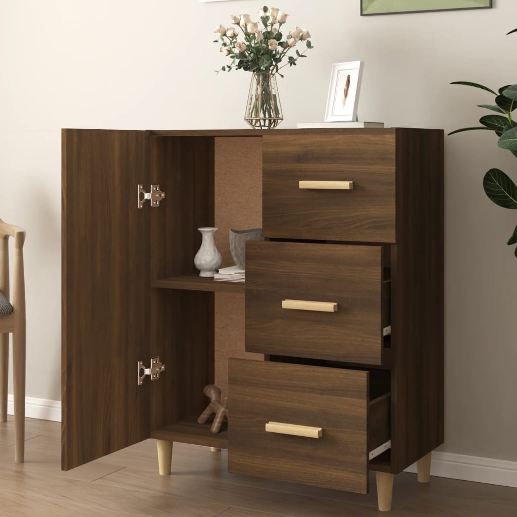 Brown oak buffet 69.5x34x90 cm engineering wood