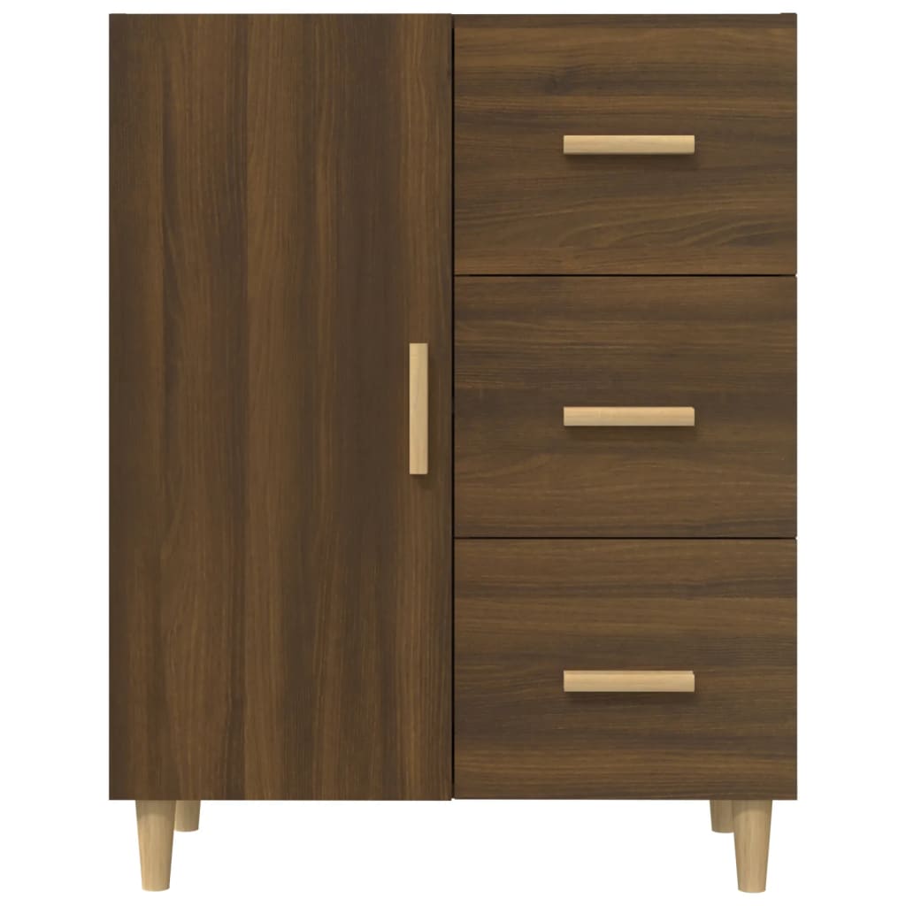 Buffet chêne marron 69,5x34x90 cm bois d'ingénierie