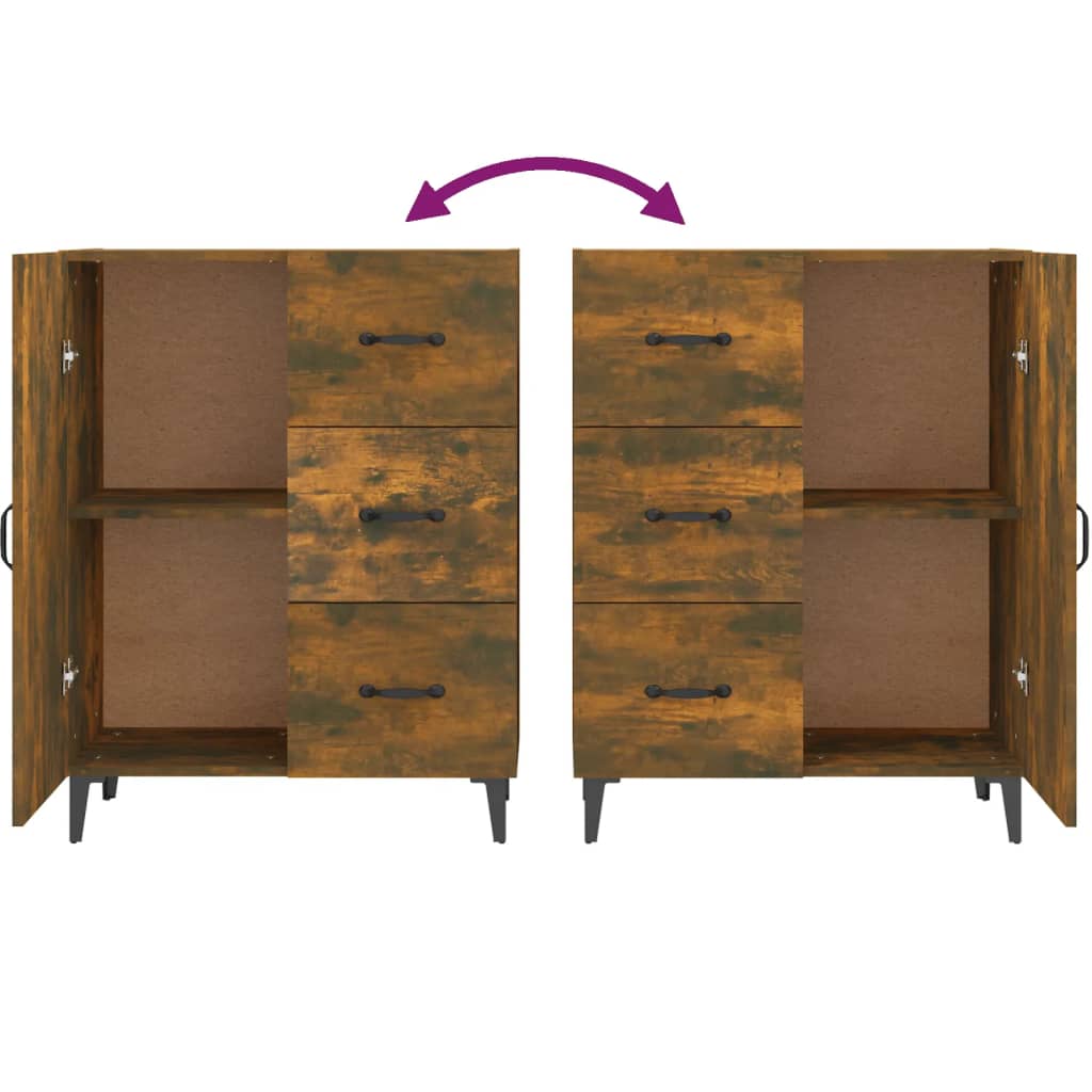 Credenza in rovere affumicato 69,5x34x90 cm in multistrato