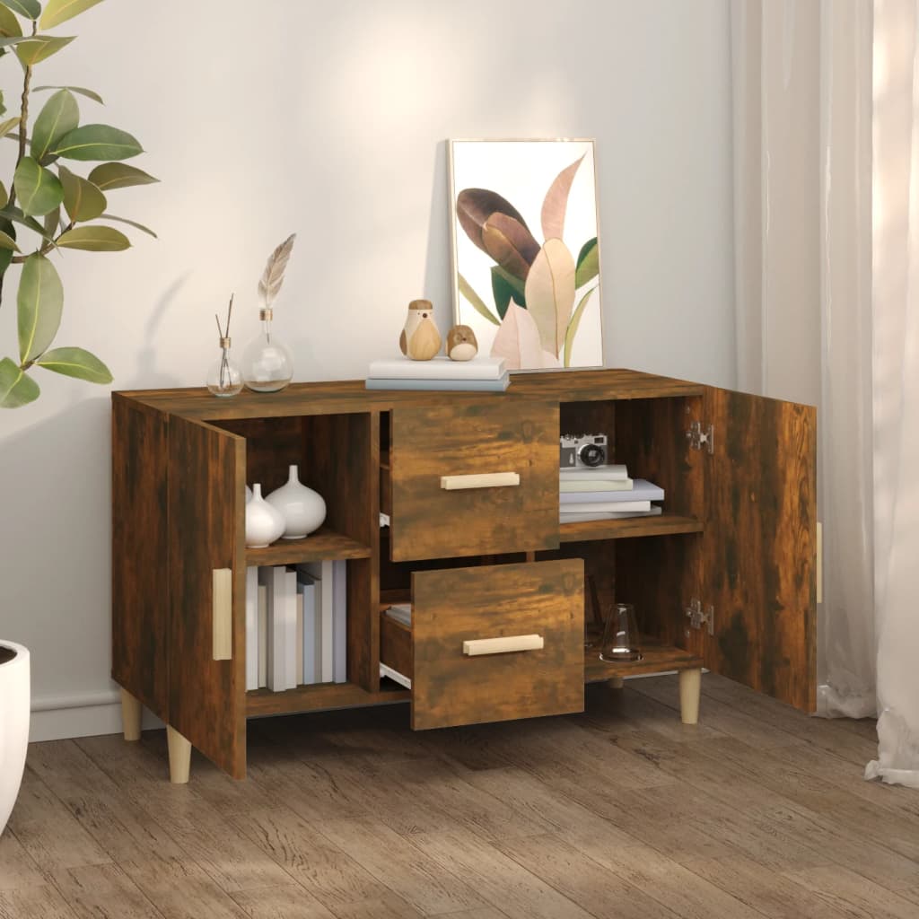 Credenza in rovere affumicato 100x36x60 cm in multistrato