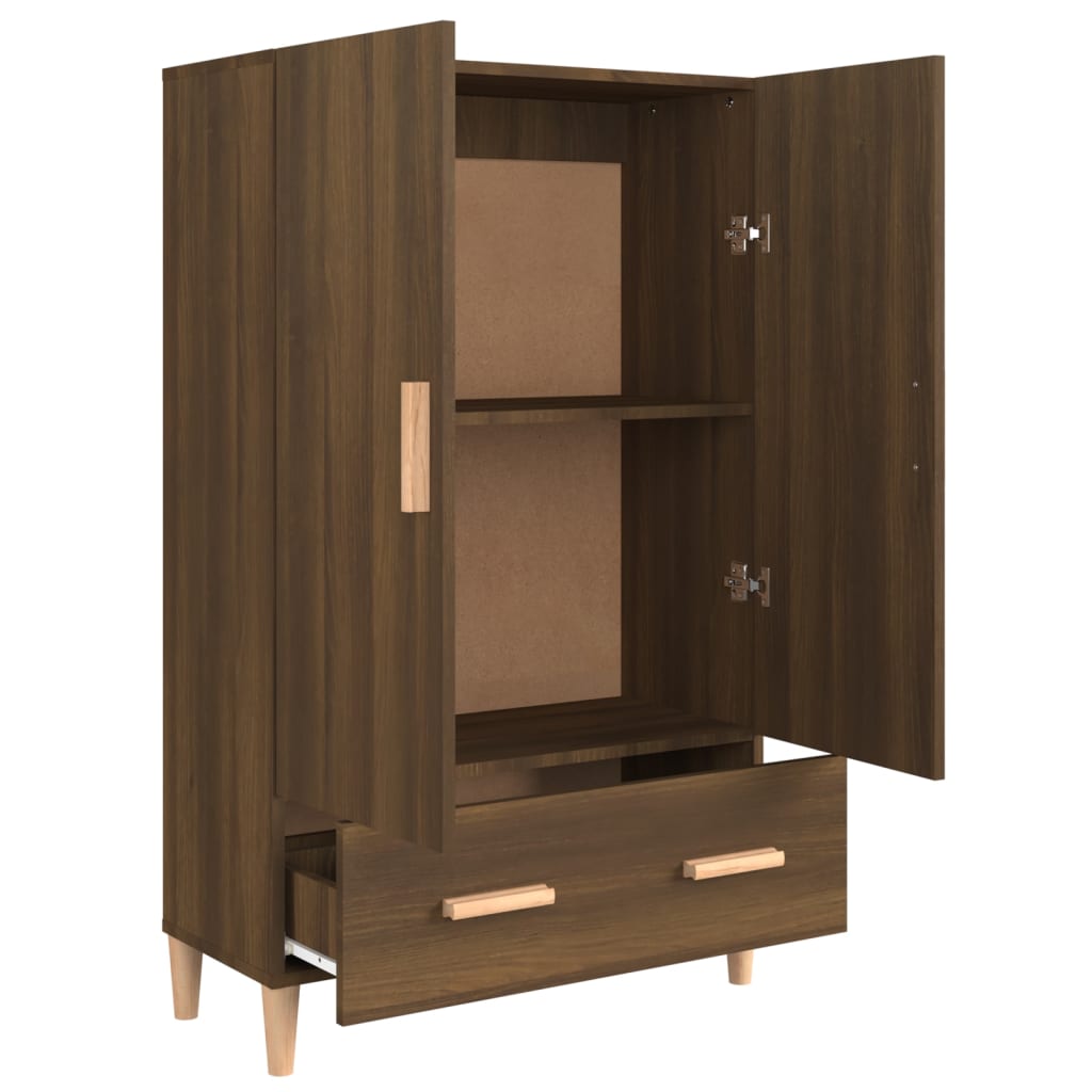 Brown oak buffet 70x31x115 cm engineering wood