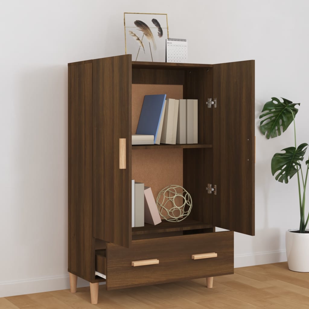 Brown oak buffet 70x31x115 cm engineering wood