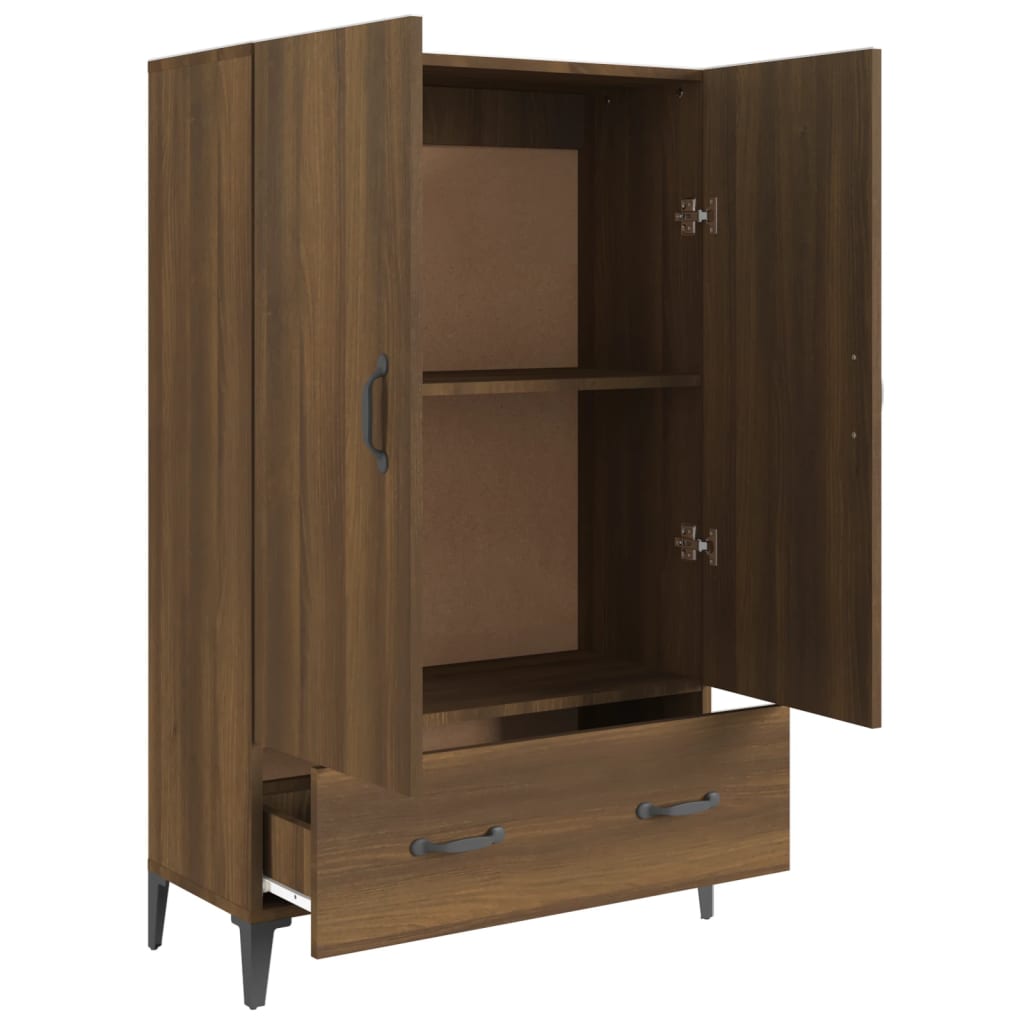 Brown oak buffet 70x31x115 cm engineering wood