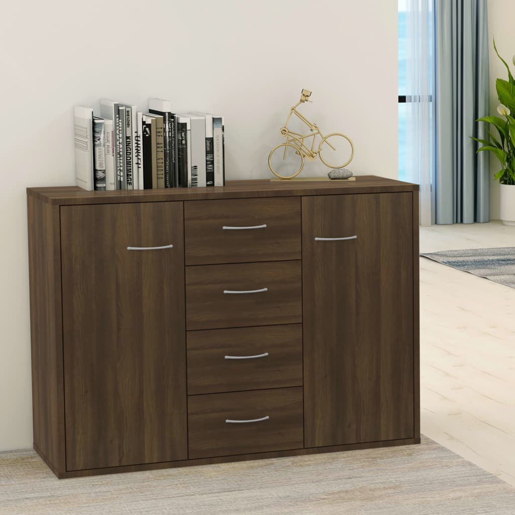 Credenza in rovere marrone 88x30x65 cm MDF