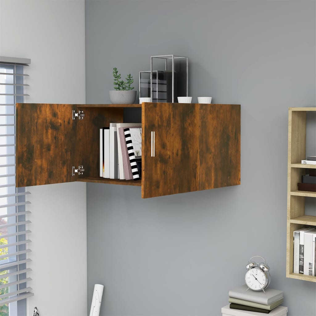 Smoked oak wall cabinet 80x39x40 cm engineering wood