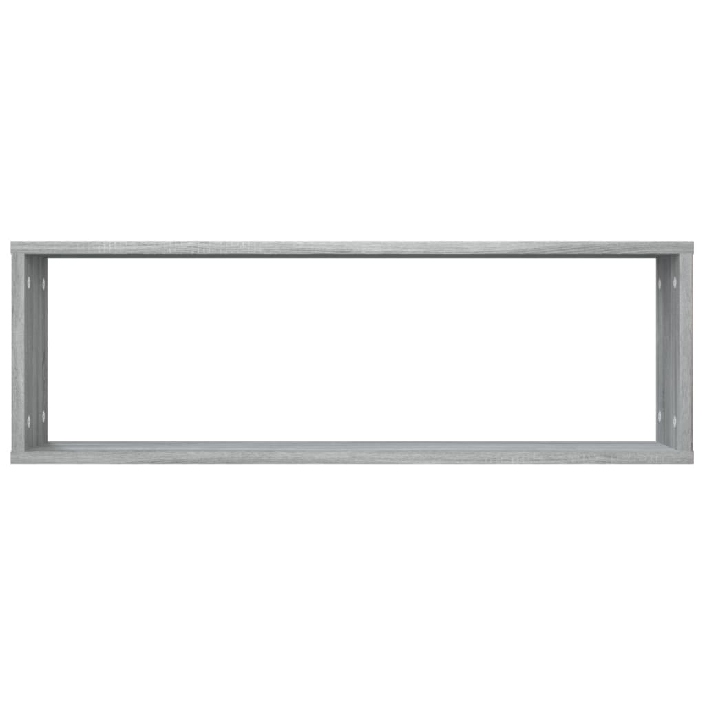 Mensole cubiche da parete 4 pz Sonoma grigio 80x15x26,5 cm
