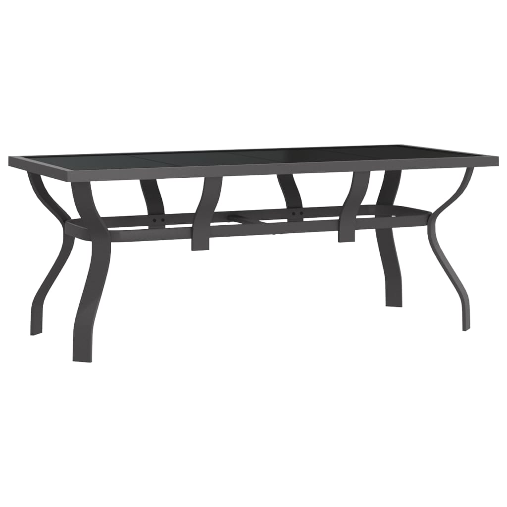 Set of garden dining room 5 pcs gray and black