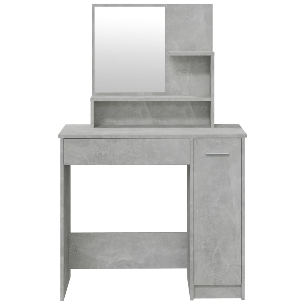 Toilette con specchio Grigio cemento 86,5x35x136 cm