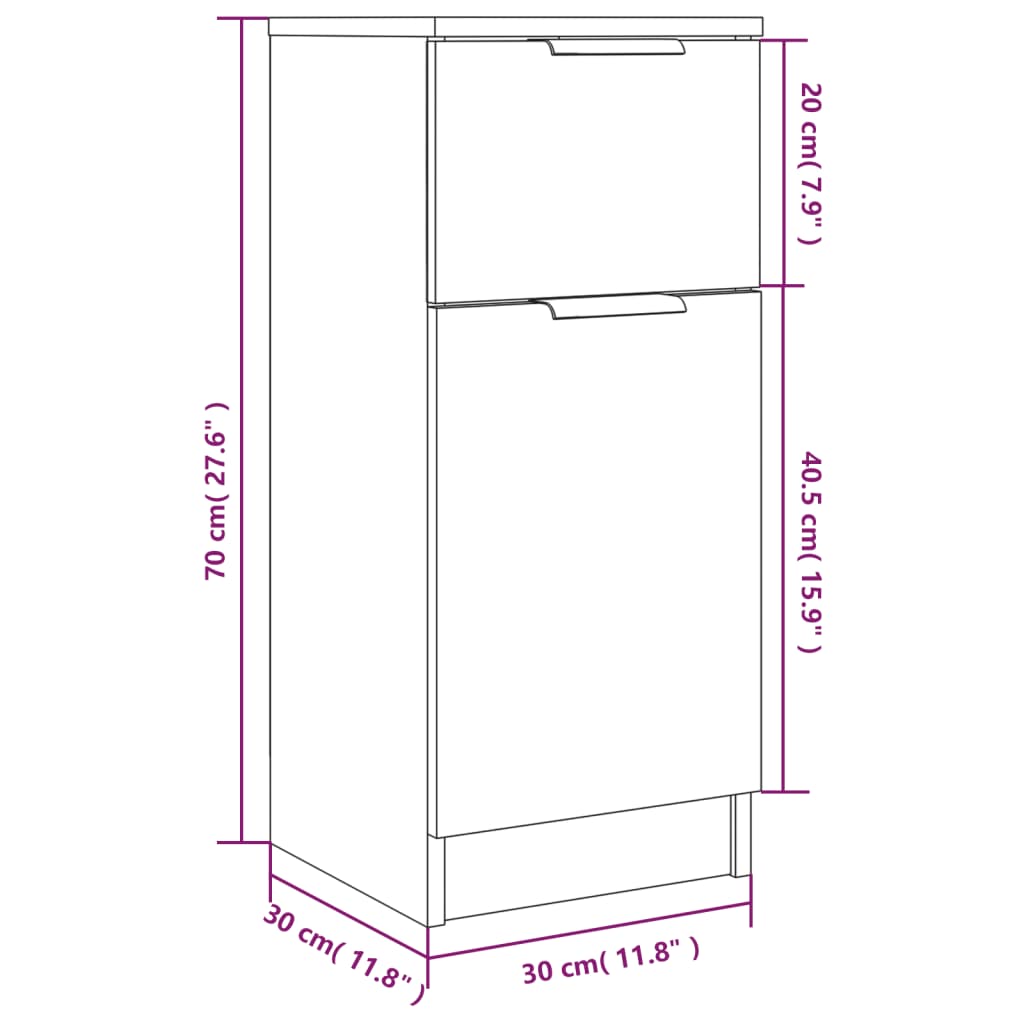 Concrete gray buffet 30x30x70 cm engineering wood