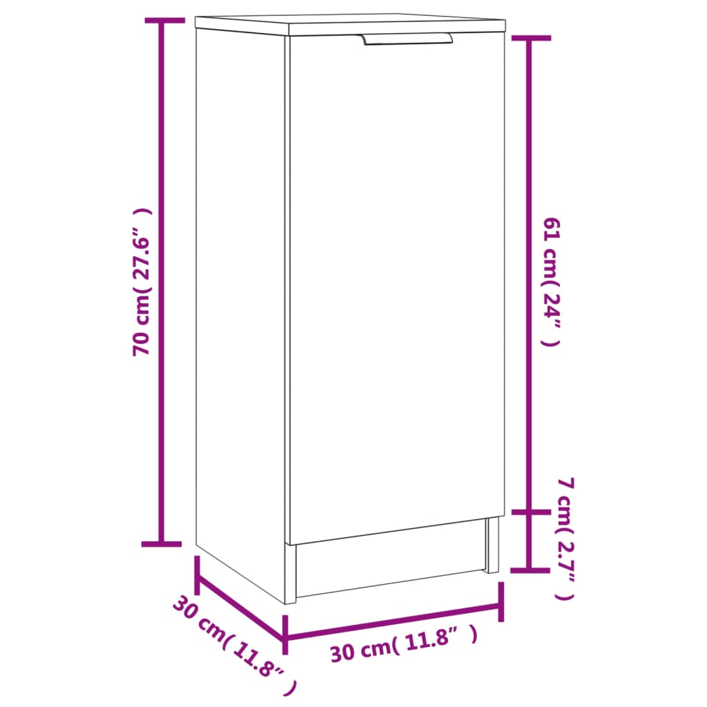 Schwarzes Buffet 30x30x70 cm Engineering Holz