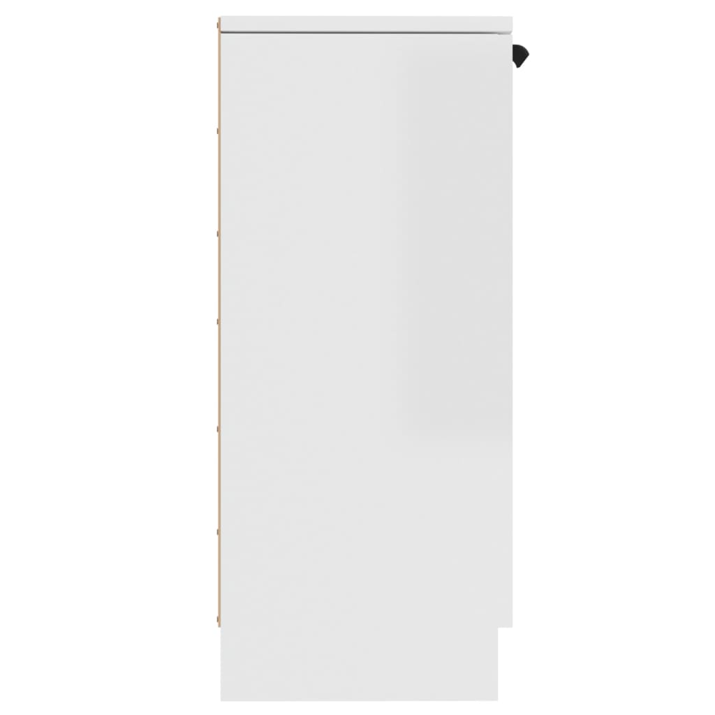 Credenze 2 pz Bianco lucido 30x30x70 cm MDF