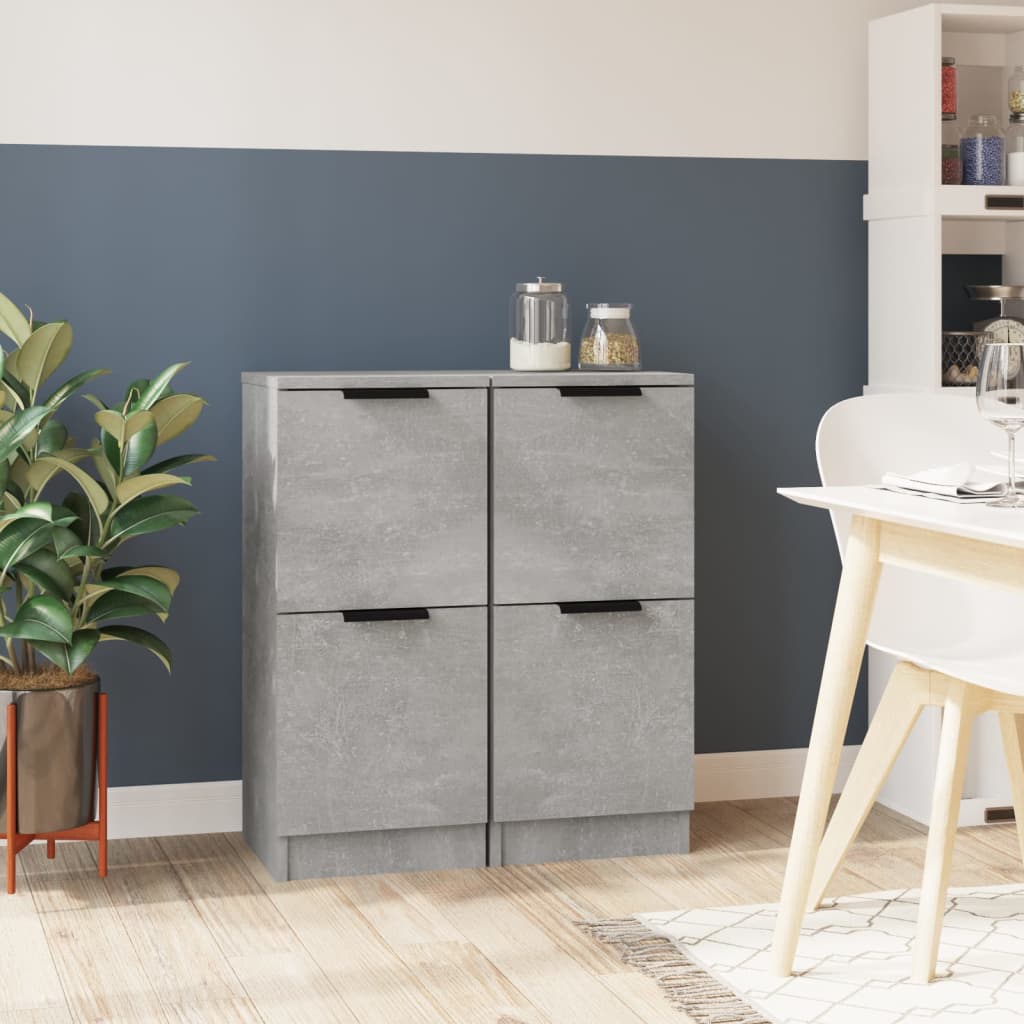 Buffets 2 pcs Gray Concrete 30x30x70 cm Engineering wood