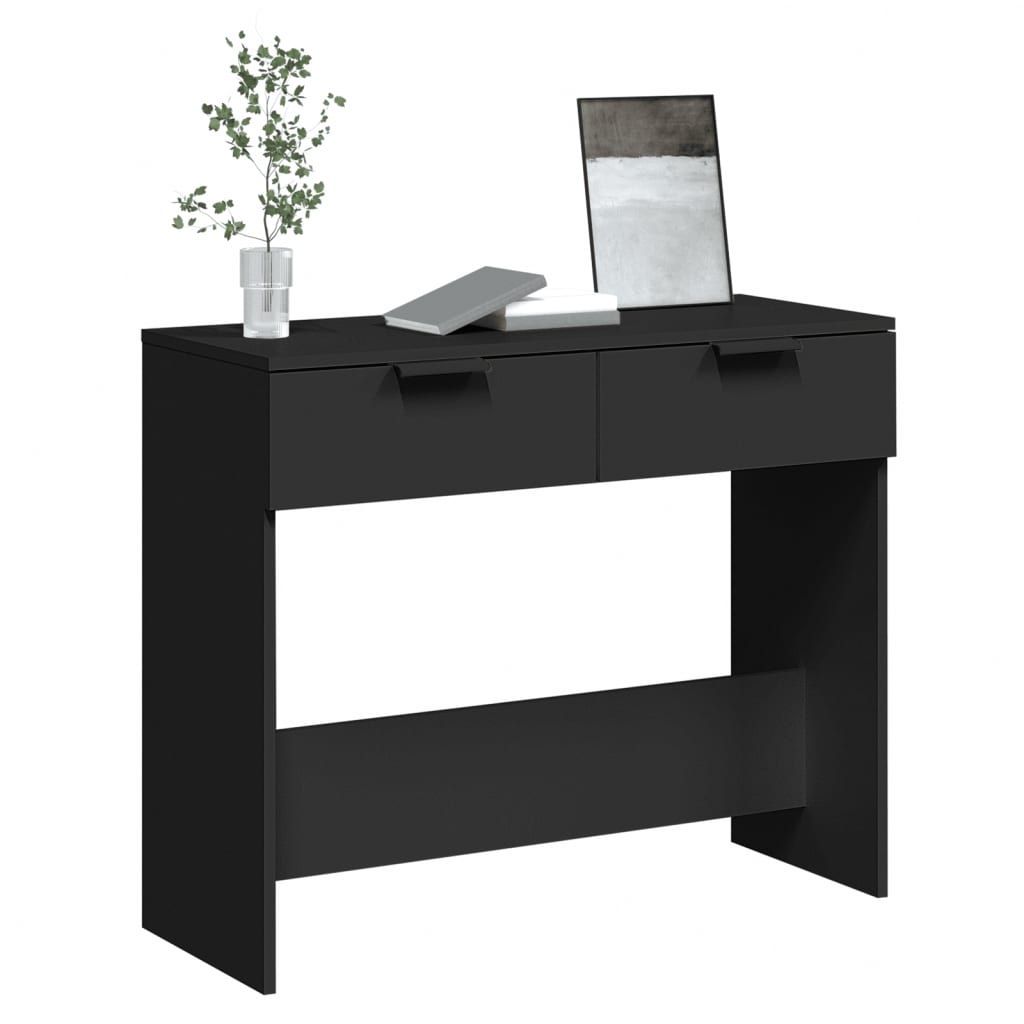 Table console noir 90x36x75 cm bois d'ingénierie