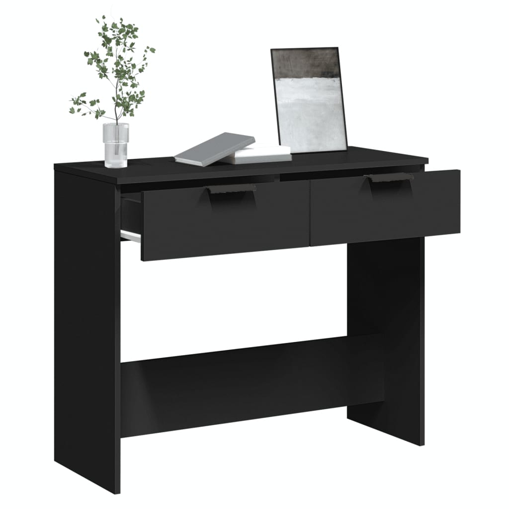 Black console table 90x36x75 cm engineering wood