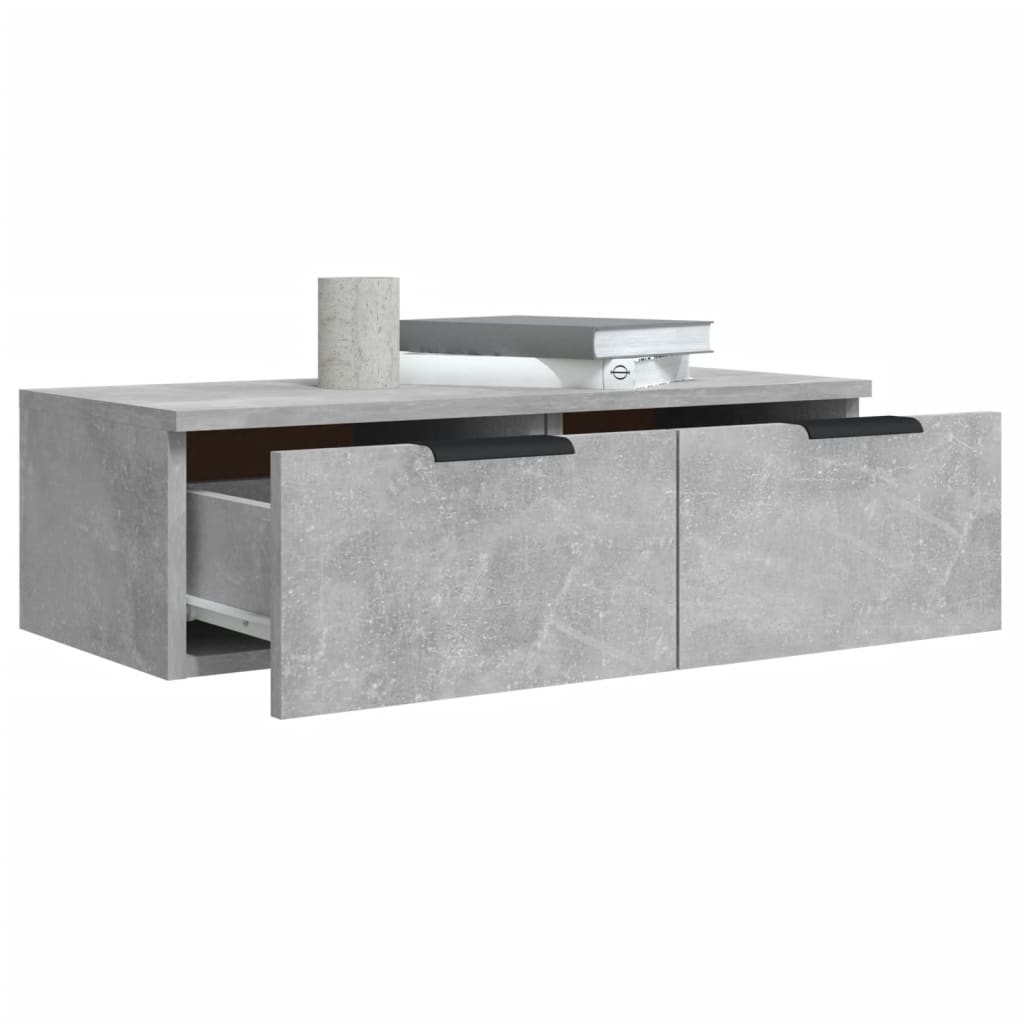 Concrete gray wall cabinet 68x30x20 cm engineering wood