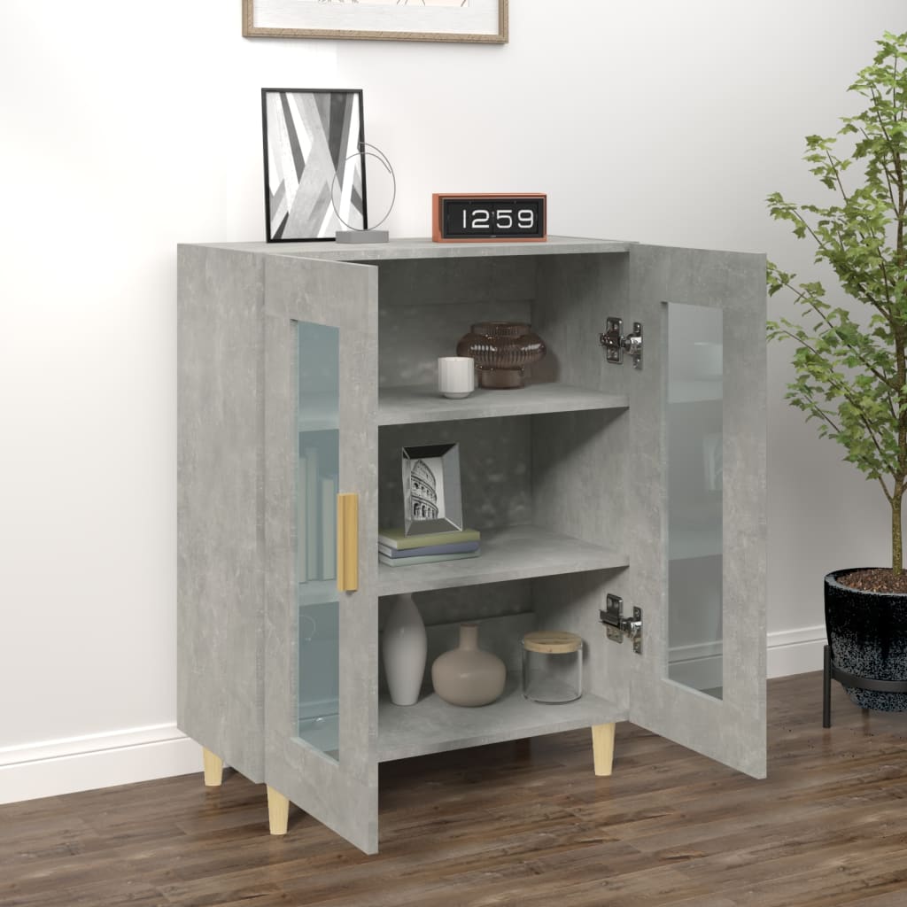 Credenza grigio cemento 69,5x34x90 cm in multistrato