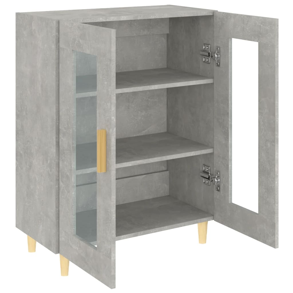 Credenza grigio cemento 69,5x34x90 cm in multistrato