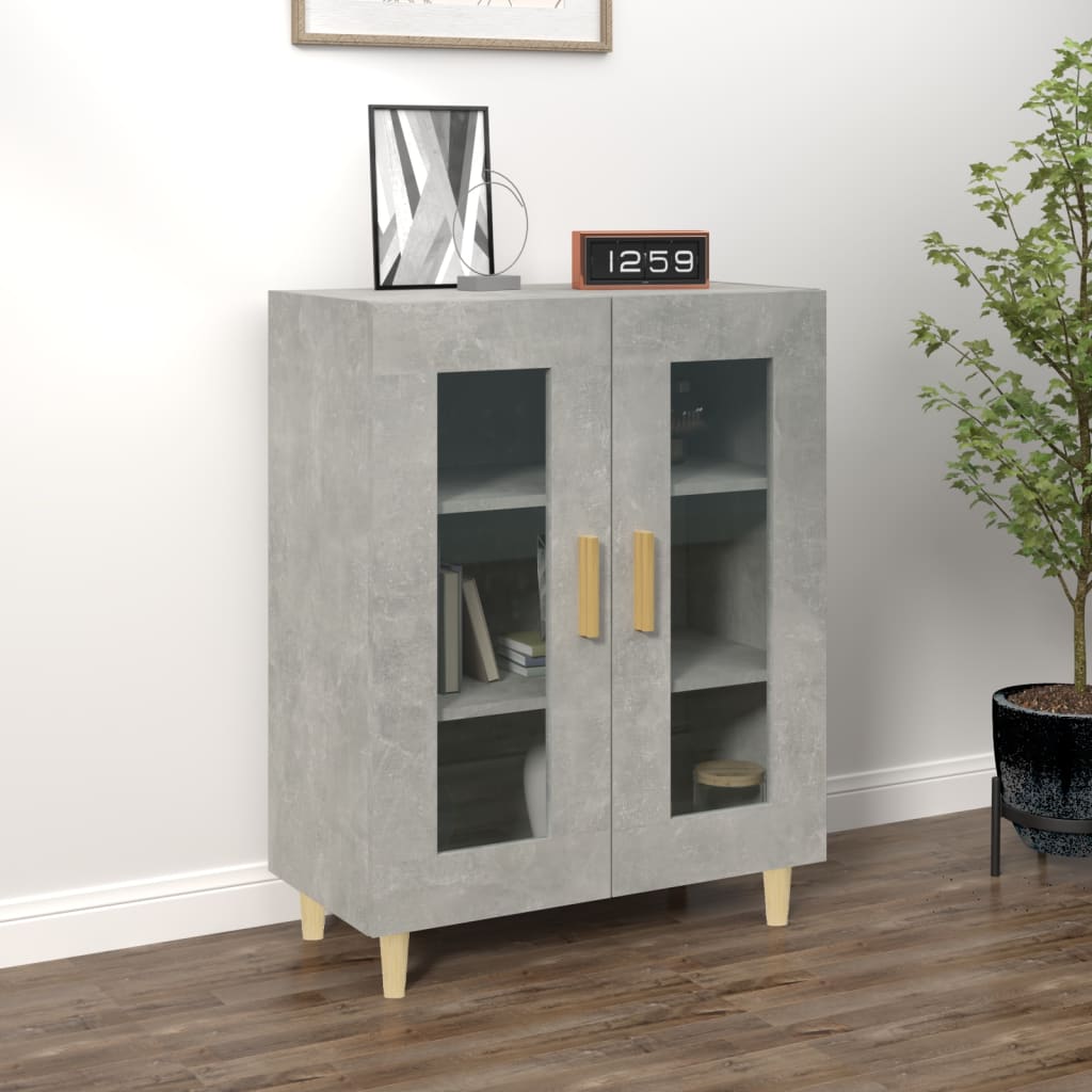 Credenza grigio cemento 69,5x34x90 cm in multistrato