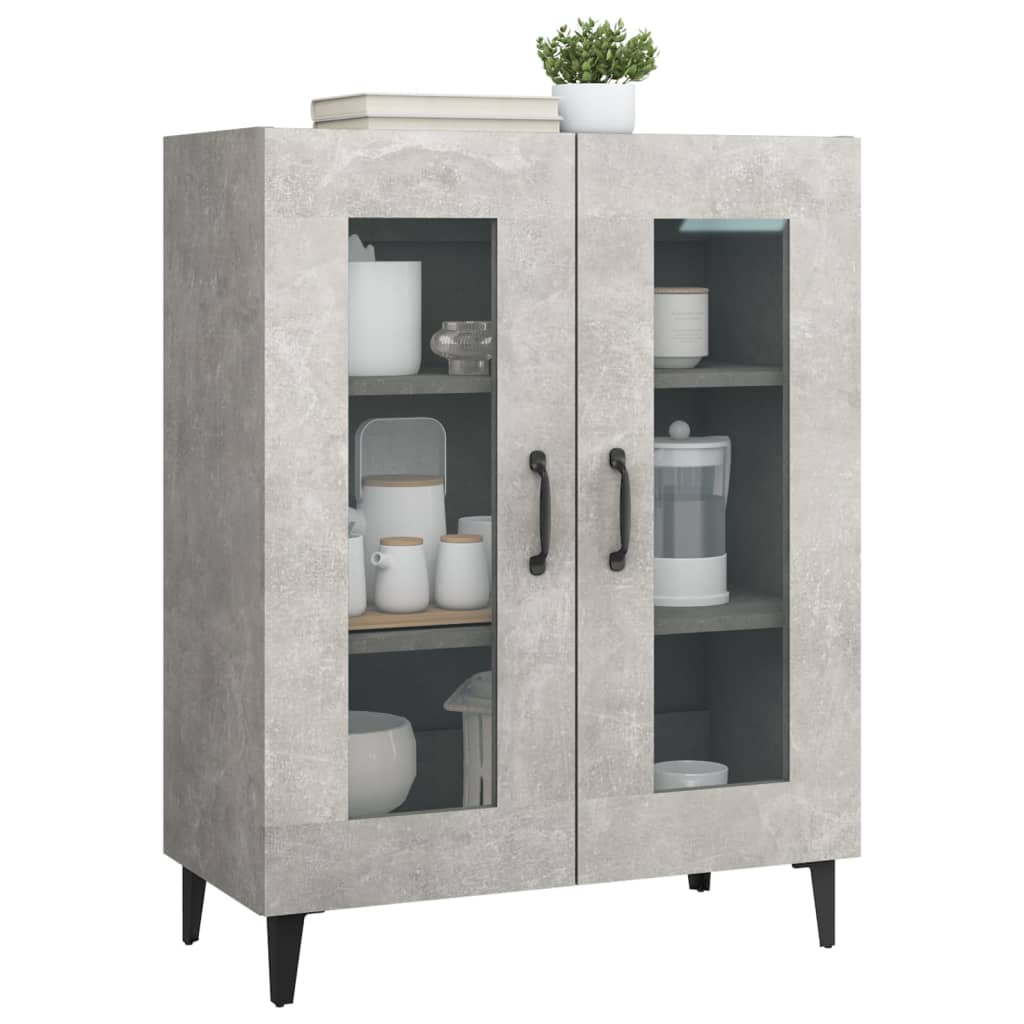 Credenza grigio cemento 69,5x34x90 cm in multistrato