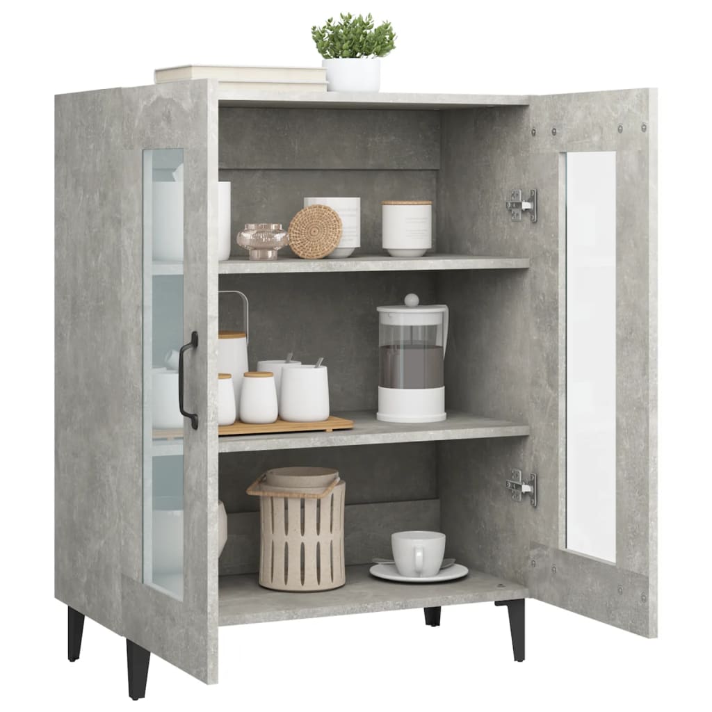 Credenza grigio cemento 69,5x34x90 cm in multistrato