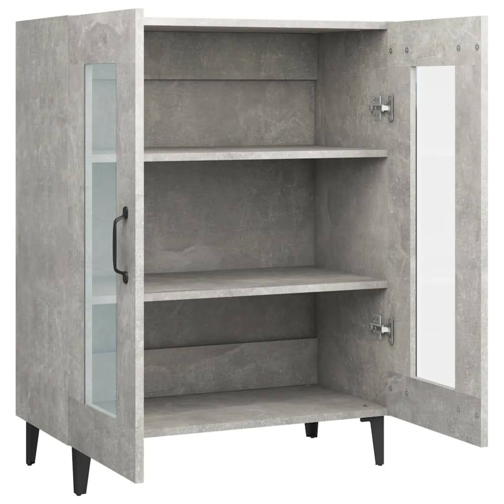 Credenza grigio cemento 69,5x34x90 cm in multistrato