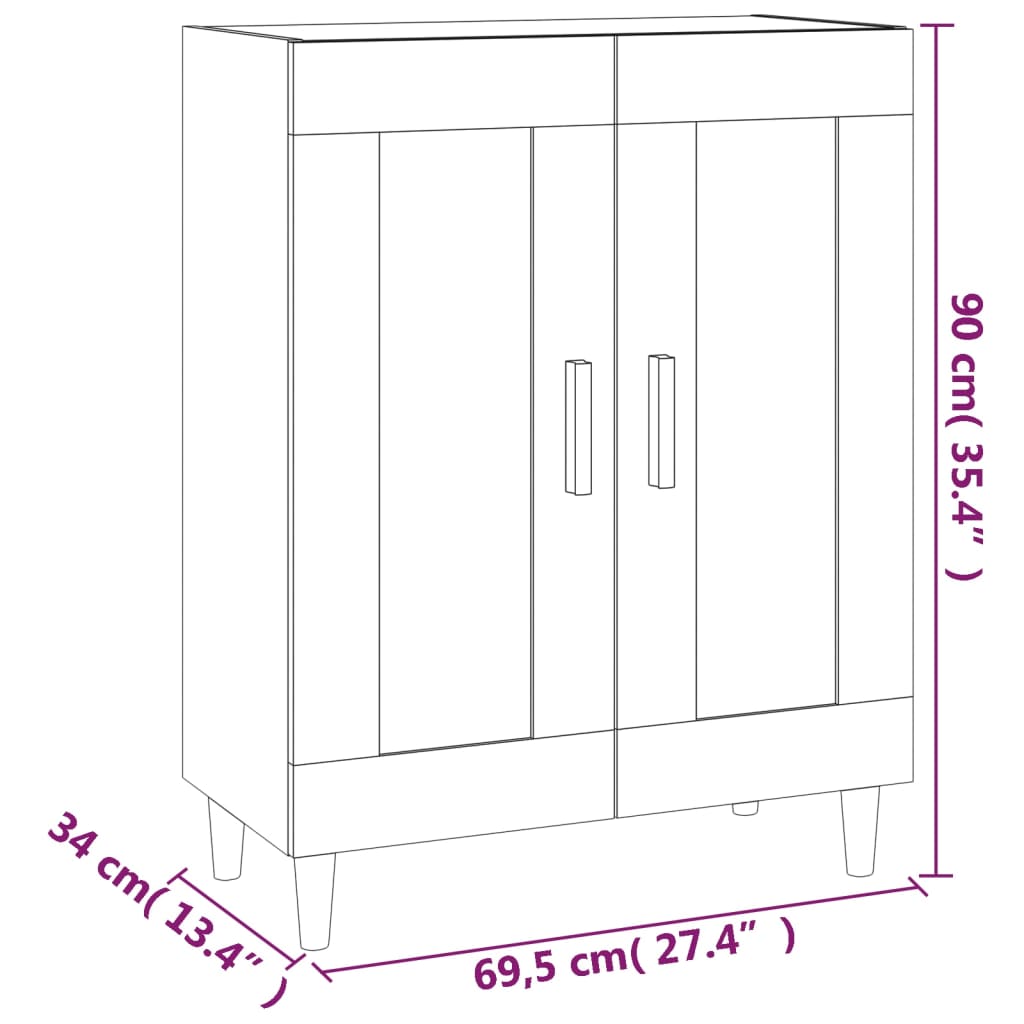 Credenza rovere Sonoma 69,5x34x90 cm MDF