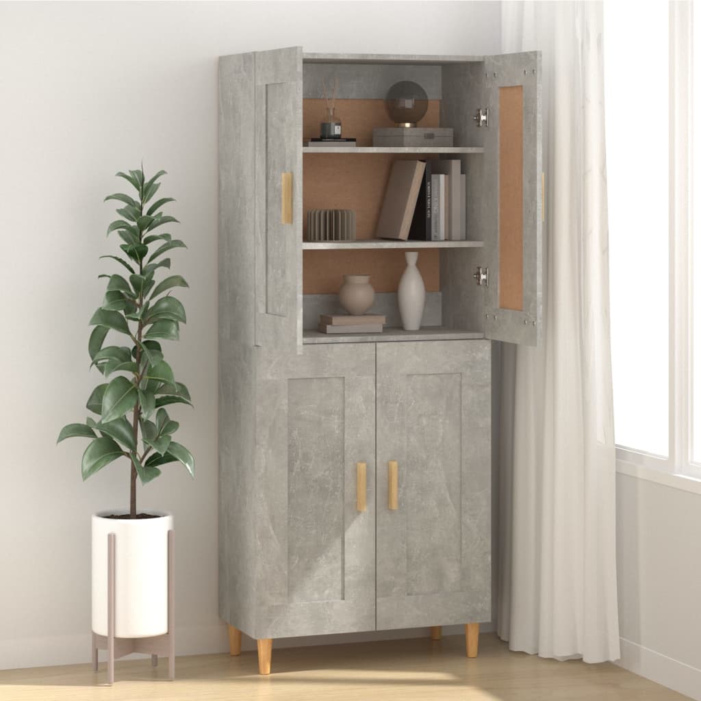 Buffet grigio in cemento 69.5x34x90 cm legno di ingegneria