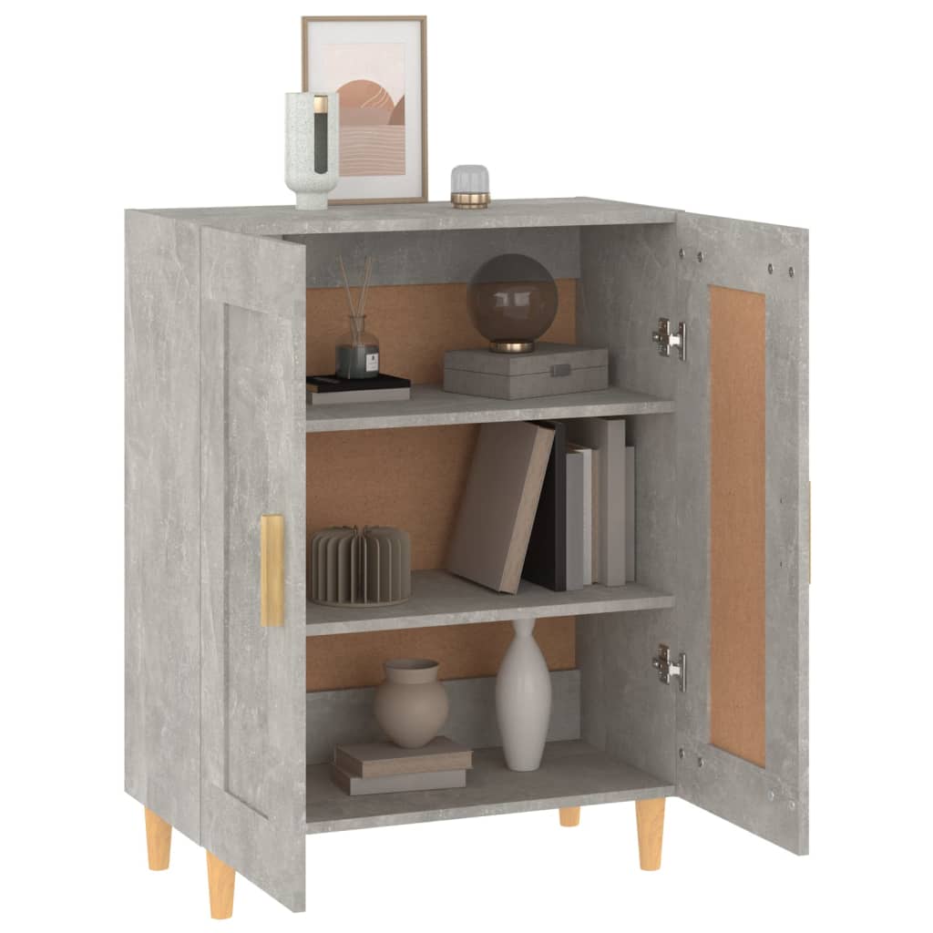 Buffet grigio in cemento 69.5x34x90 cm legno di ingegneria