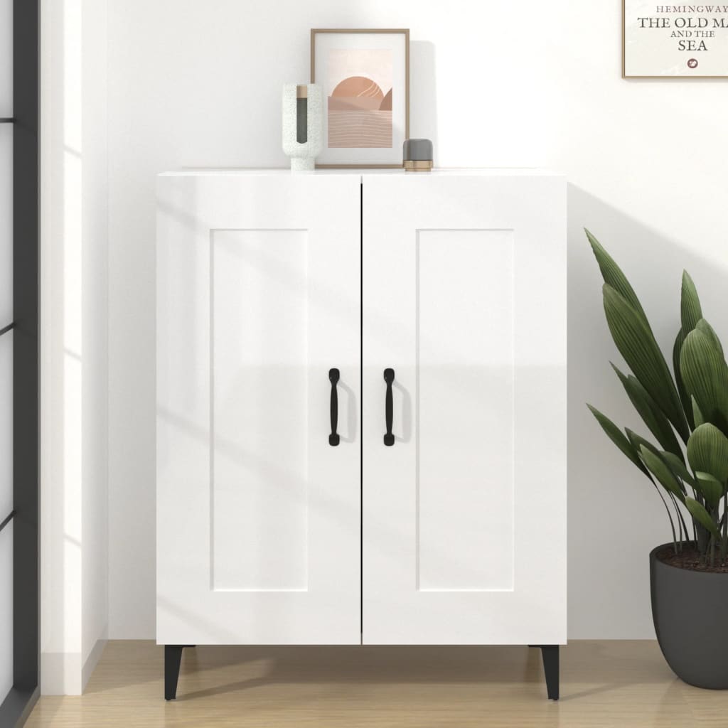 Credenza Bianco lucido 69,5x34x90 cm MDF