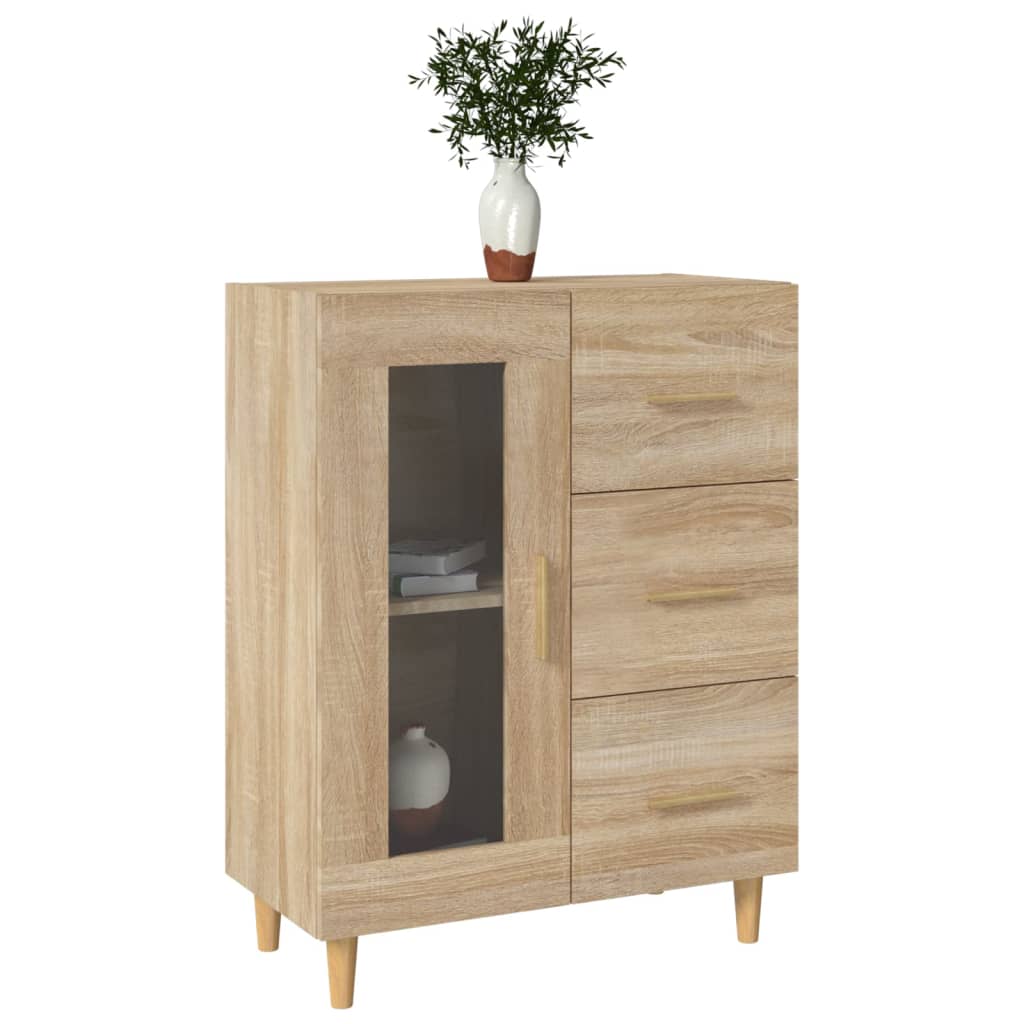 Buffet chêne sonoma 69,5x34x90 cm bois d'ingénierie