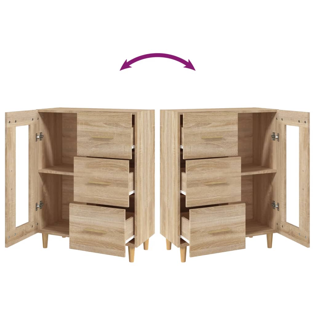 Buffet chêne sonoma 69,5x34x90 cm bois d'ingénierie