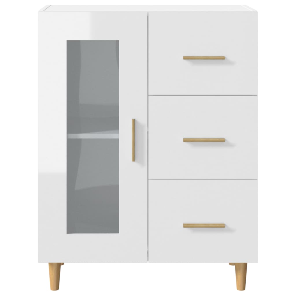 Credenza Bianco lucido 69,5x34x90 cm MDF