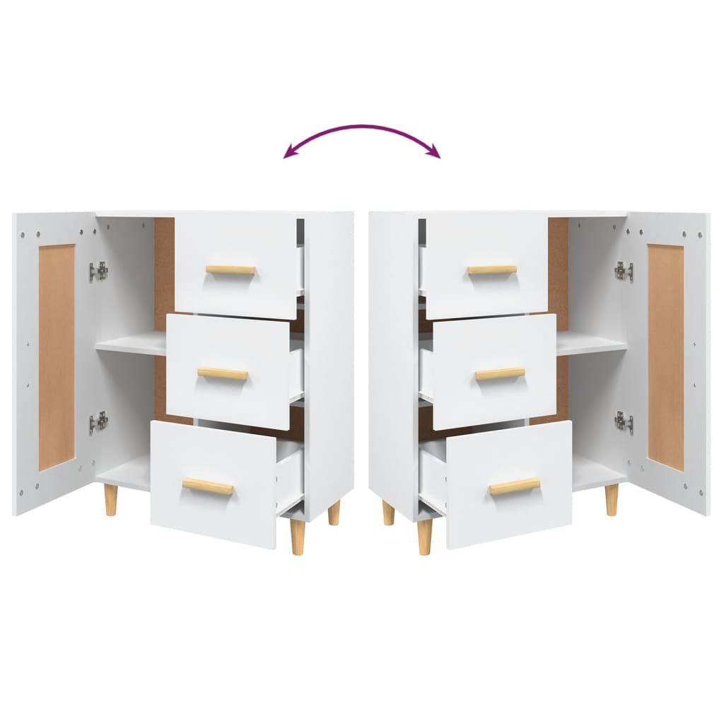 Weißes Buffet 69.5x34x90 cm Ingenieurholz