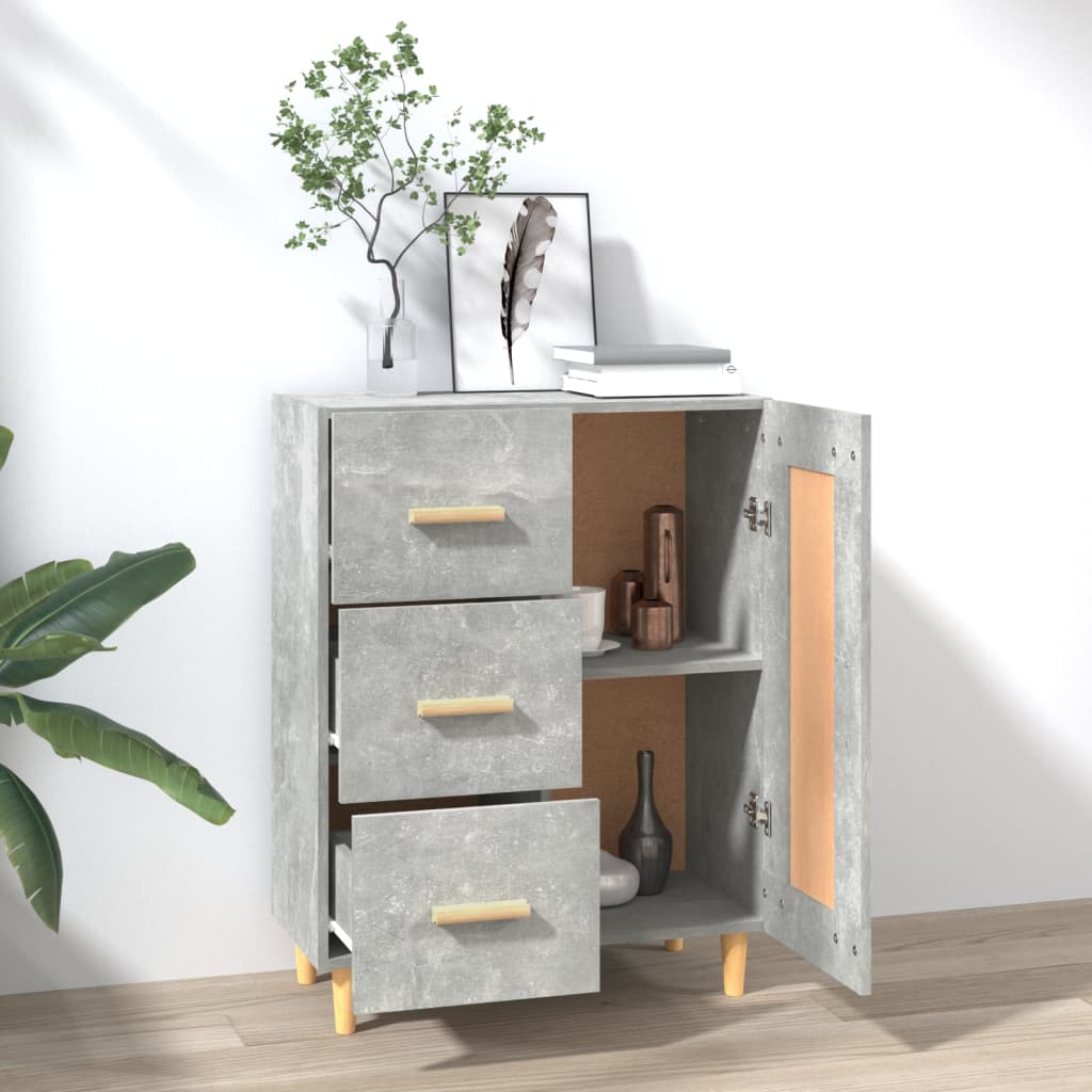 Buffet grigio in cemento 69.5x34x90 cm legno di ingegneria