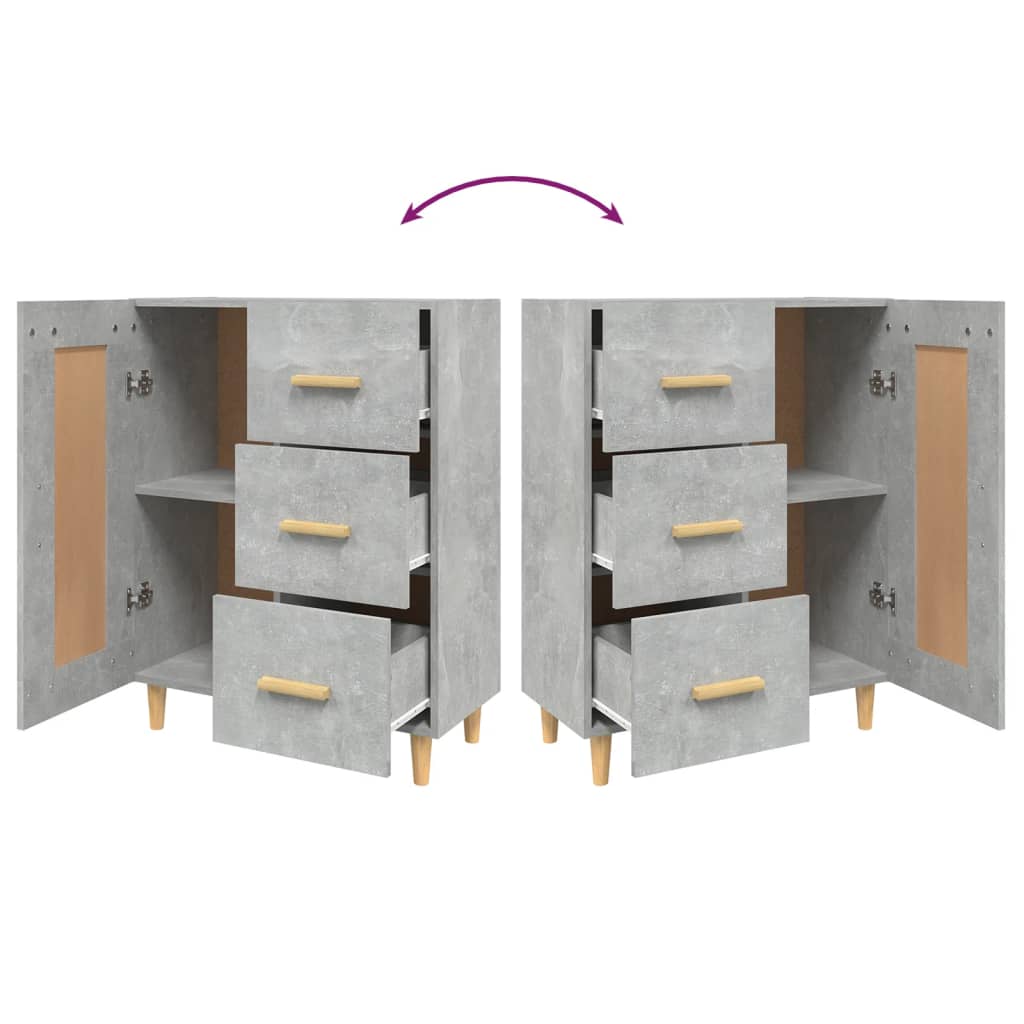 Betongrau -Buffet 69.5x34x90 cm Engineering Holz