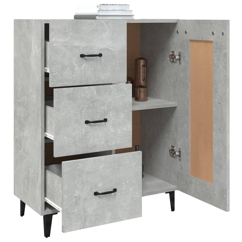 Credenza Grigio cemento 69,5x34x90 cm MDF