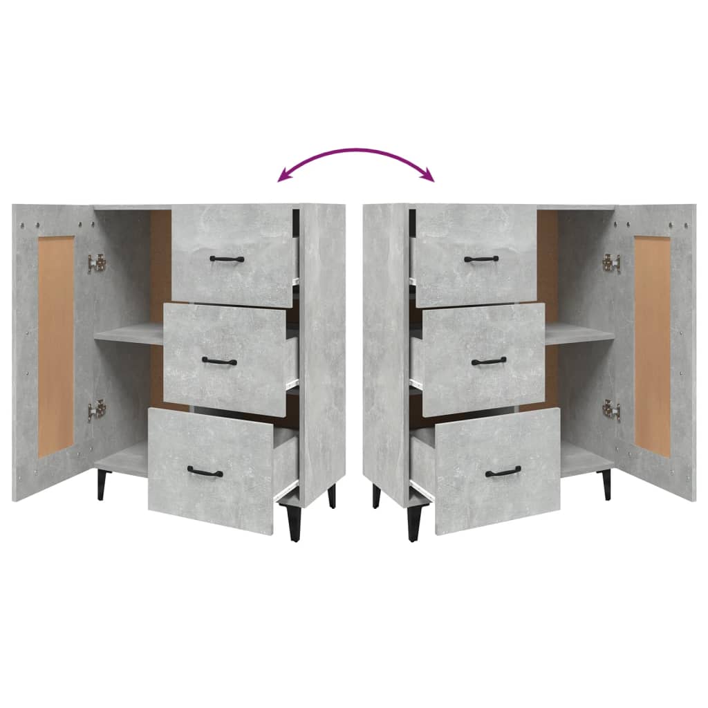 Betongrau -Buffet 69.5x34x90 cm Engineering Holz