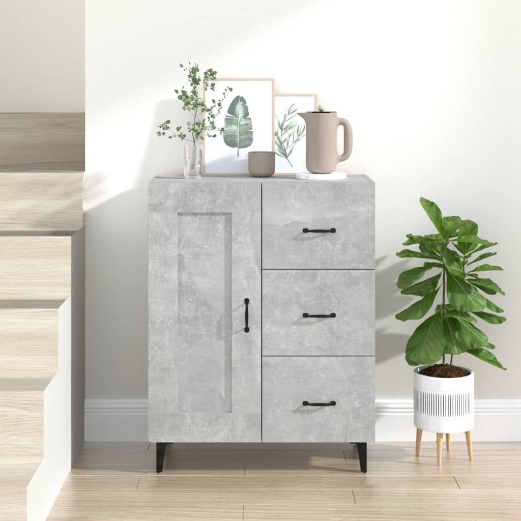 Credenza Grigio cemento 69,5x34x90 cm MDF