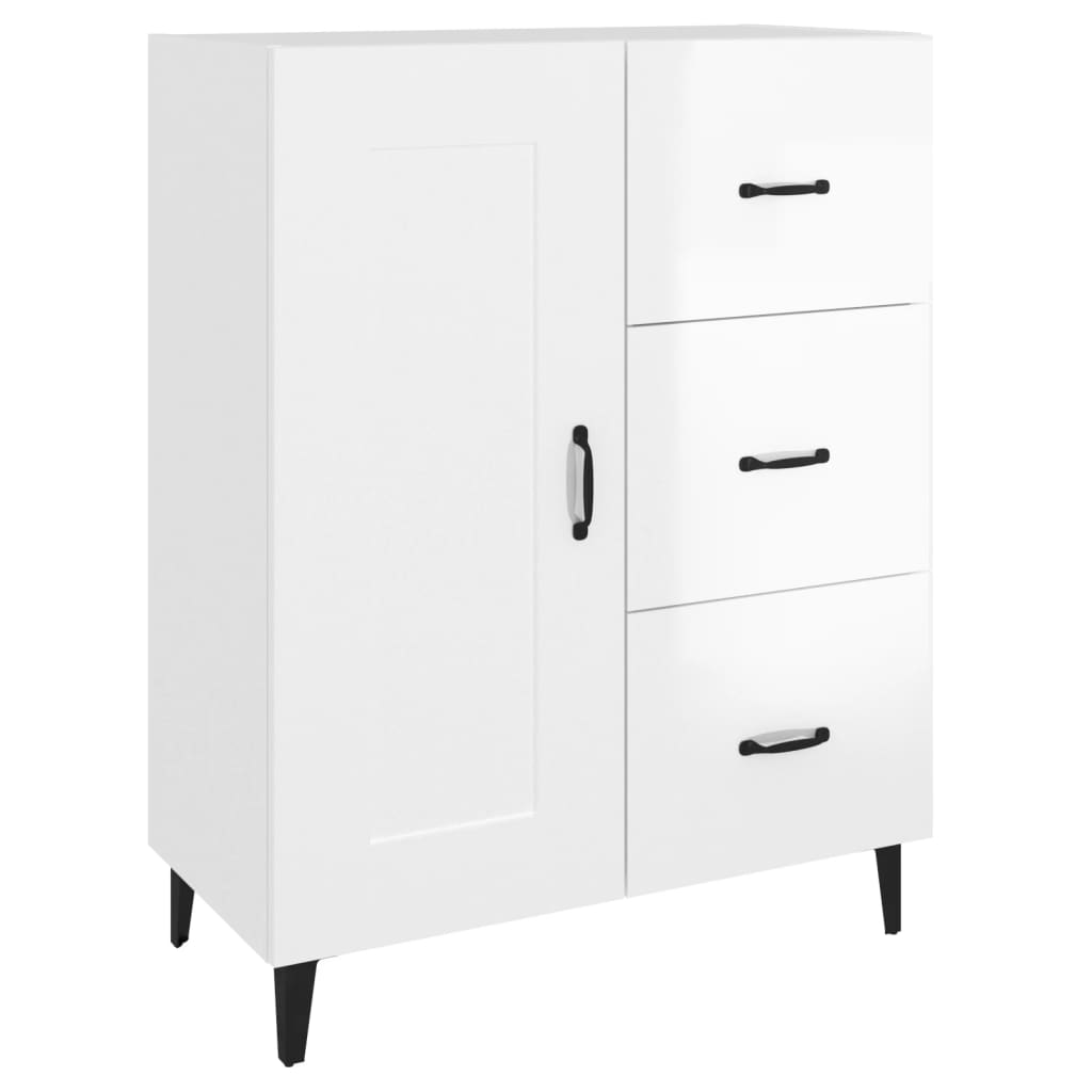 Credenza Bianco lucido 69,5x34x90 cm MDF