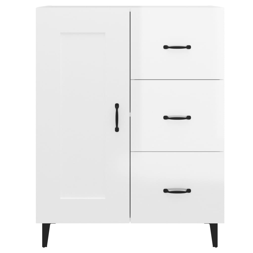 Credenza Bianco lucido 69,5x34x90 cm MDF