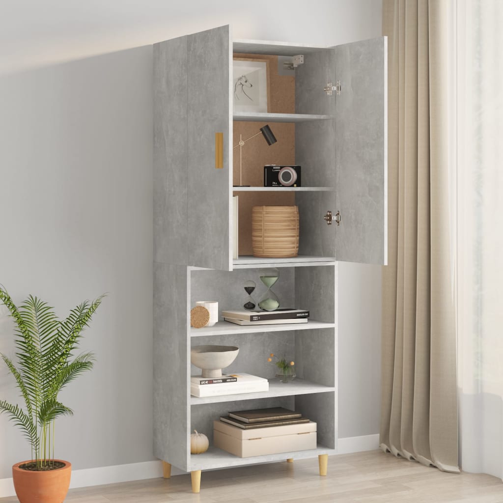 Gray concrete gray wall cabinet 69.5x34x90 cm